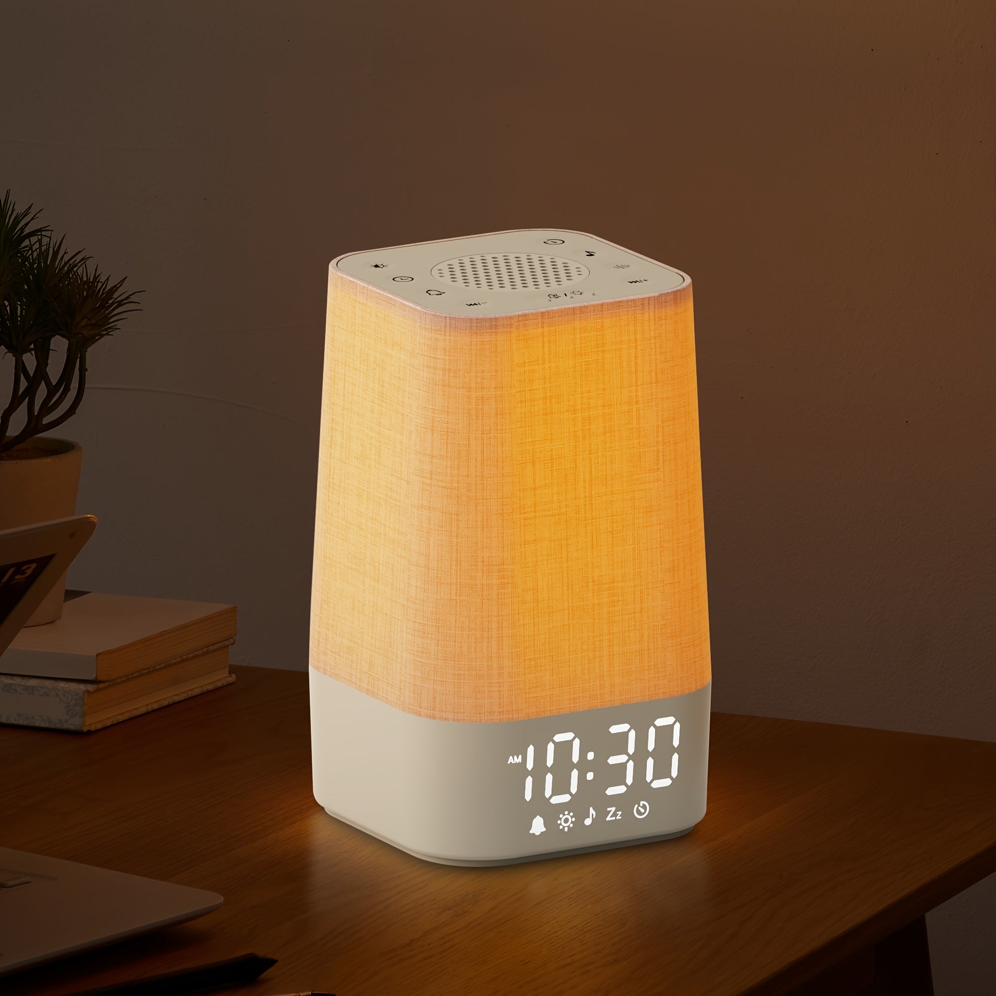White Noise Machine with 7 Alarm Sounds & 20 Relaxing Music Tracks - Adjustable Volume, Night Light & Timer Suitable for Sleep,, Focus Aid - Digital Alarm Clock with Soothing Sound Generator for Adults, Bedside Sleep Helper