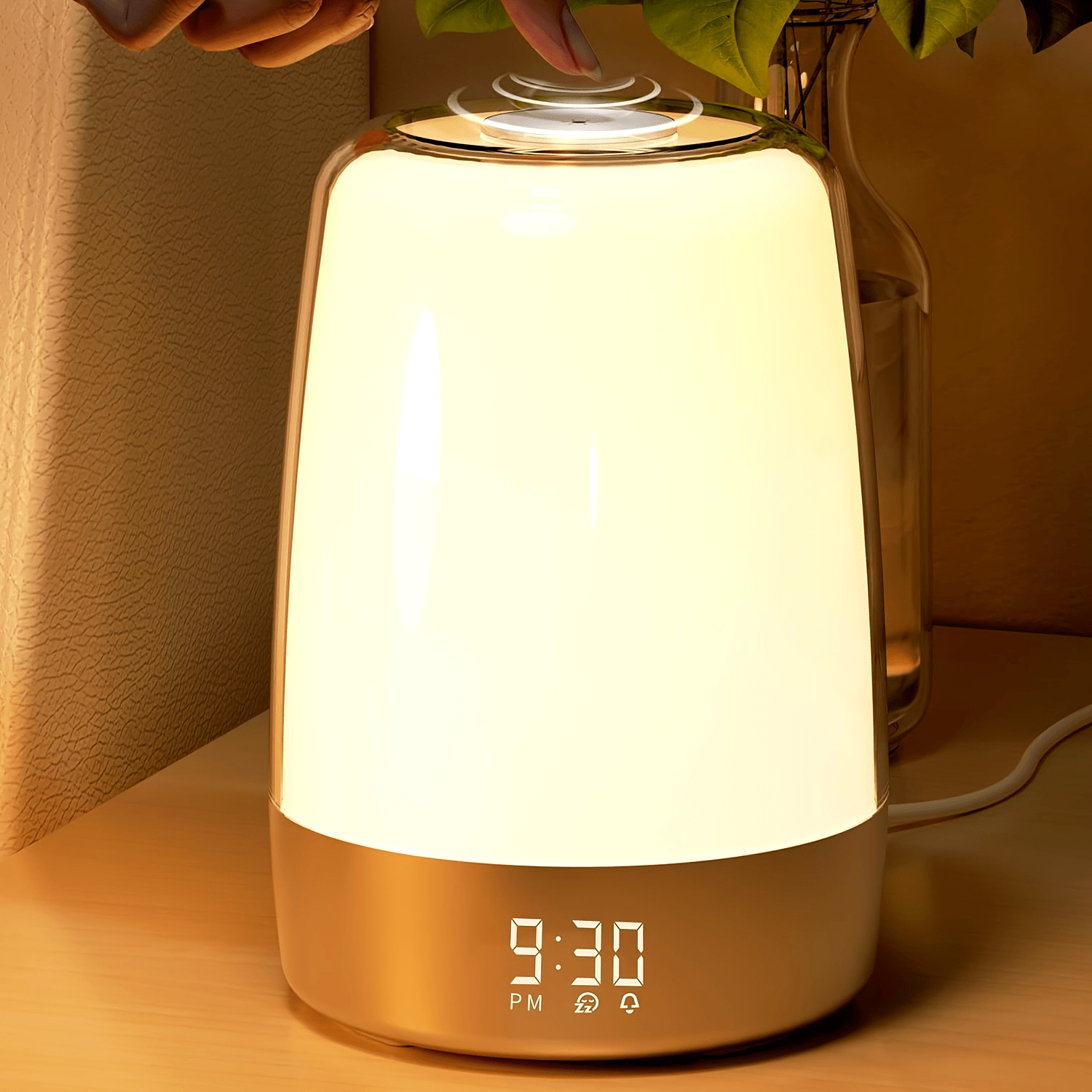 Sunrise Alarm Clock, Night Light Wake Up Light with Sunrise Simulation, Dimmable Touch Bedsides Lamp 6 RGB Colors 5 Nature Sounds for Bedrooms