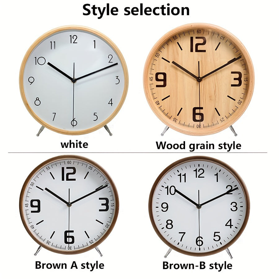 A European-Style Wooden Silent Alarm Clock, a Minimalist Decorative Pointer Table Clock for The Living Room, a Creative Art Solid Wood Timepiece, Perfect As a Gift for Christmas, Valentine'S Day, And New Year Celebrations