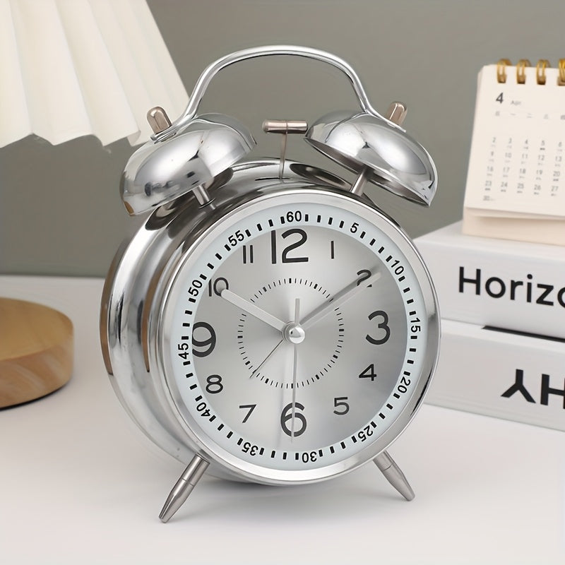 A Quiet Ticking Alarm Clock Featuring Dual Ear Ringing, Glowing Hands, a Dial with Measurements, And Powered by Batteries (Not Included). It'S a Must-Have for Schools And Homes, Serving As a Silent Alarm Clock