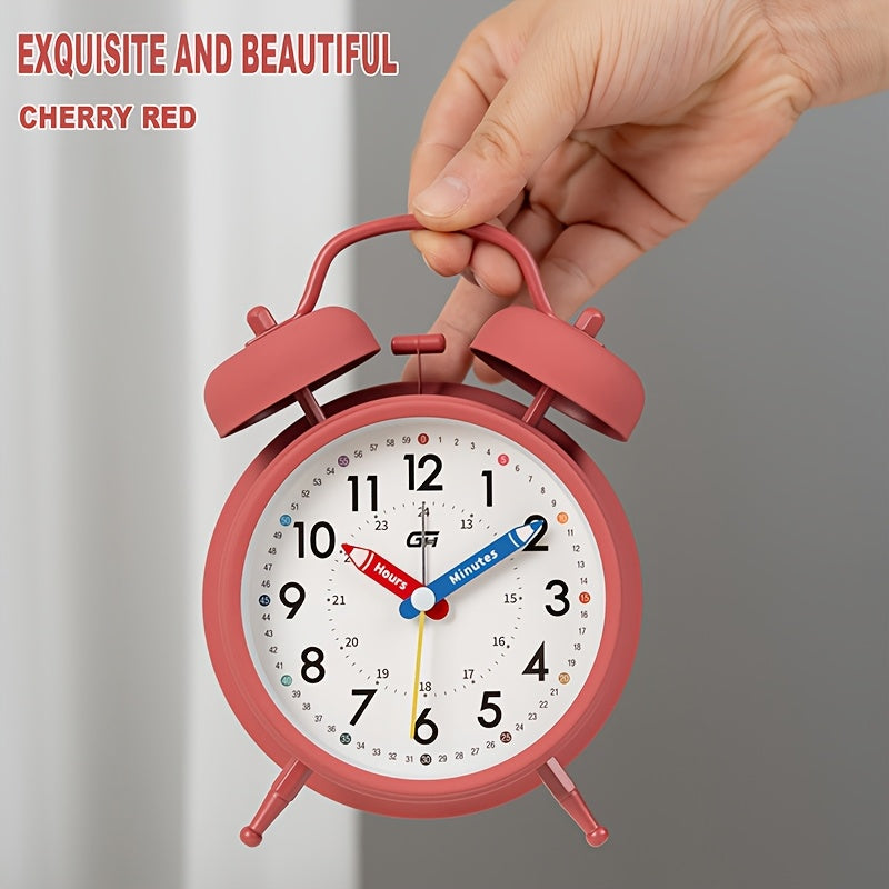 This bedroom alarm clock features a creative pointer design and a soft-glow night light. It serves equally well in an office setting with its silent operation, making it an ideal gift for back-to-school season or various festive celebrations.