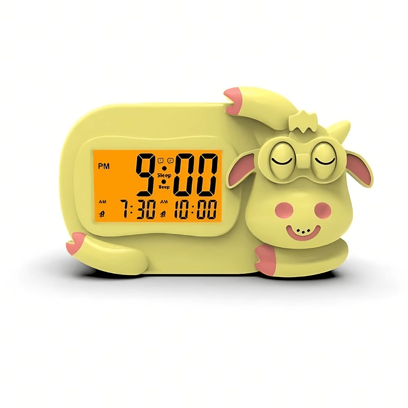 With sleep-aid function - a cute cow-shaped night light that gently wakes you up and helps you develop good sleep habits.