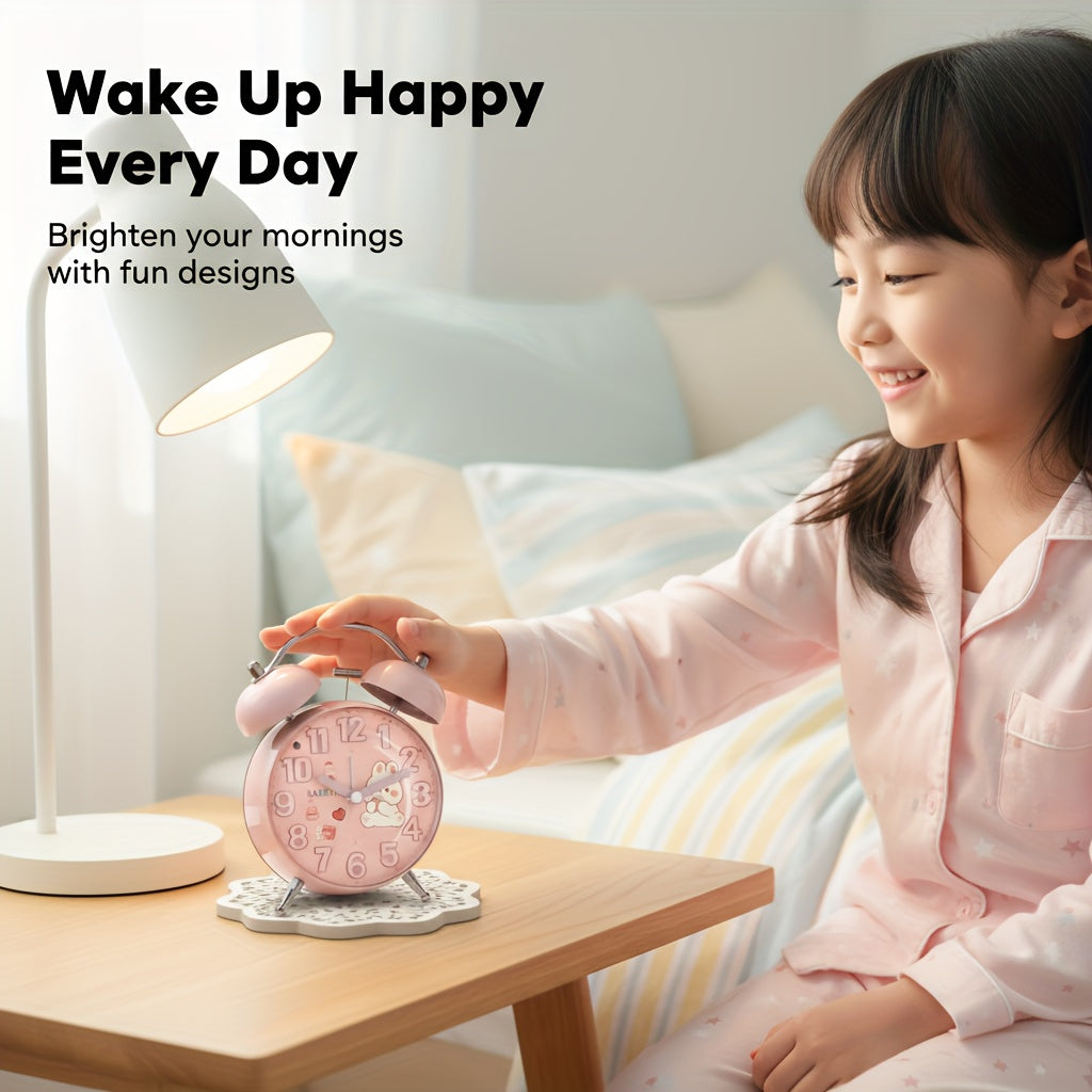 A Novel And Artistic Convex Cartoon Alarm Clock, Tailored for Students, Featuring a Stereo Dial That Is Visually Appealing And Easy to Read. It Operates Silently to Avoid Disturbing Sleep
