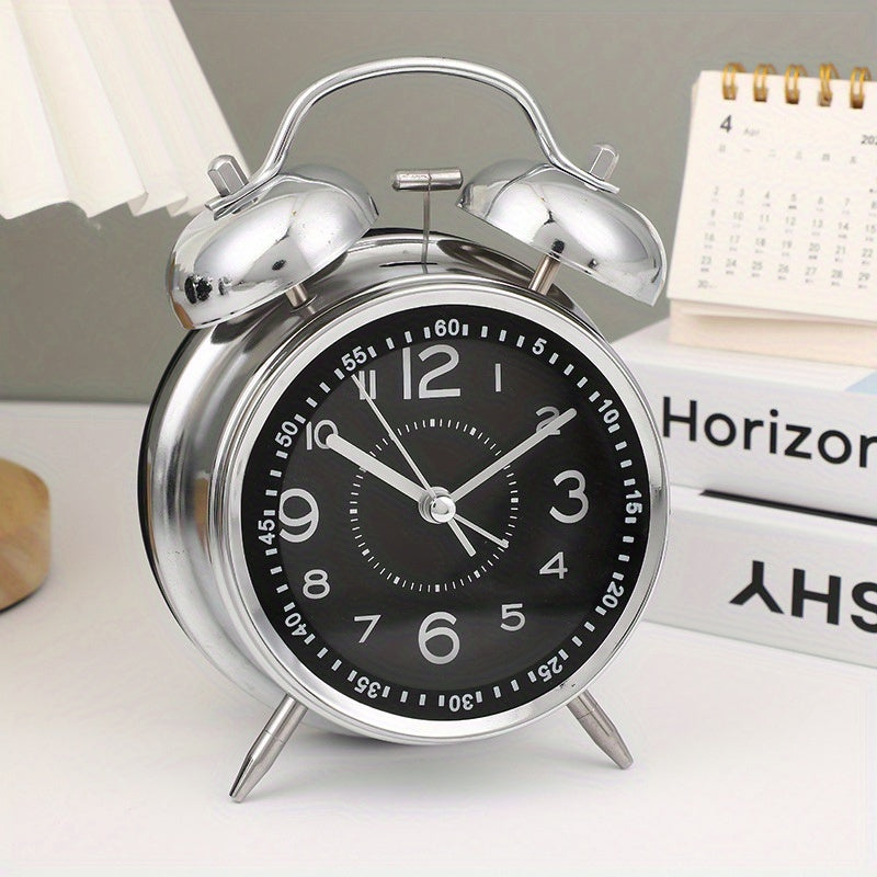A Quiet Ticking Alarm Clock Featuring Dual Ear Ringing, Glowing Hands, a Dial with Measurements, And Powered by Batteries (Not Included). It'S a Must-Have for Schools And Homes, Serving As a Silent Alarm Clock