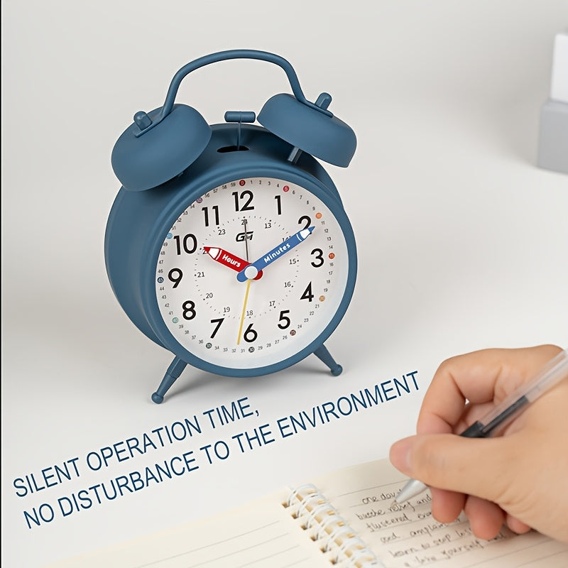 This bedroom alarm clock features a creative pointer design and a soft-glow night light. It serves equally well in an office setting with its silent operation, making it an ideal gift for back-to-school season or various festive celebrations.