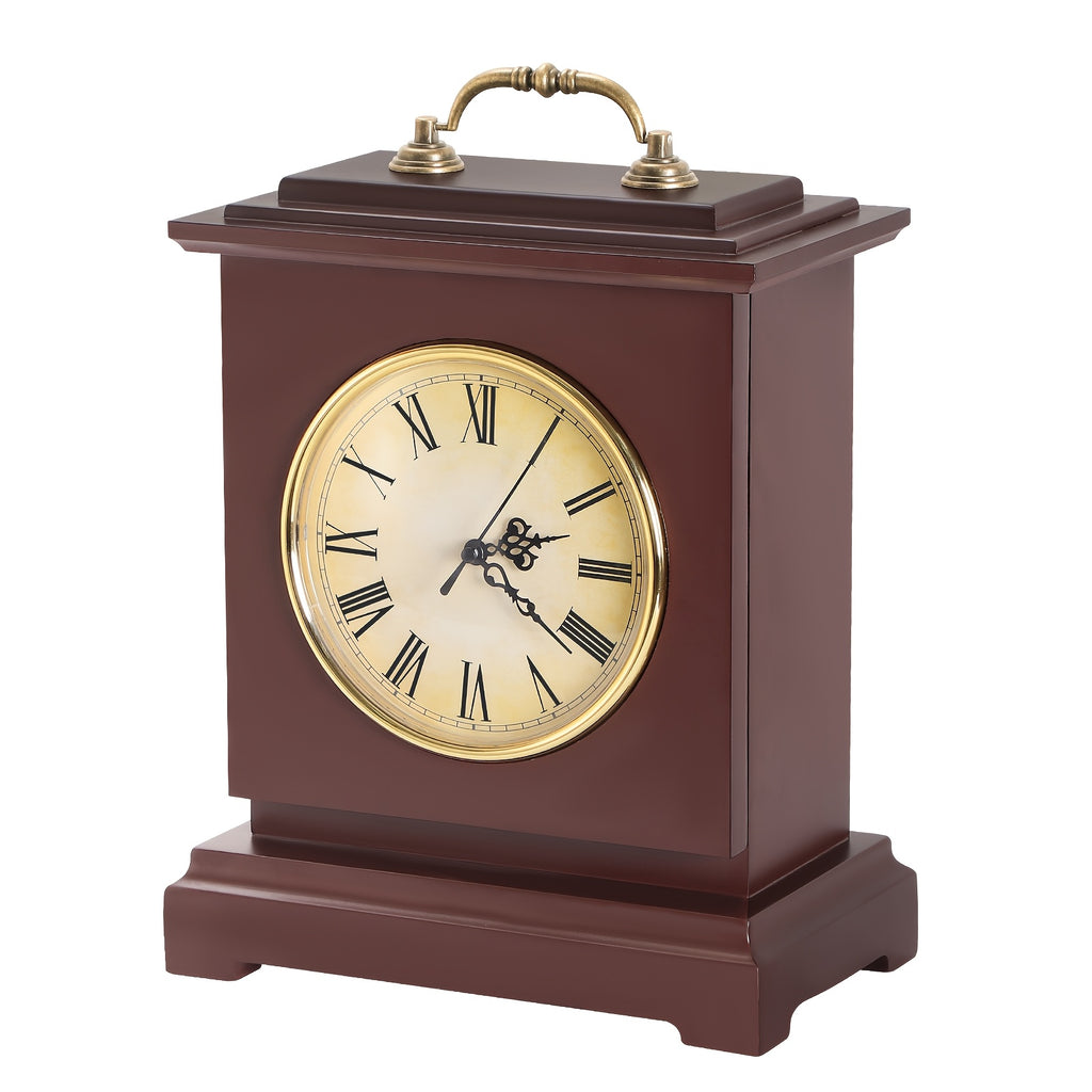 1pc Wooden Alarm Clock with Silent Sweep Movement & Retro Roman Numeral | Retro and Gorgeous Square Hidden Storage Table Clock with Arched Decoration - Hidden Money & Valuables Safe Box, Ideal for Living Room, Bedroom, Office
