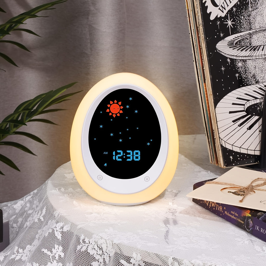 Alarm Clock, Sleep Training Clock With Sun & | Sound Machine, Night Light, Ok To Wake Alarm Clock, Digital Display, Powered, Luminous Features
