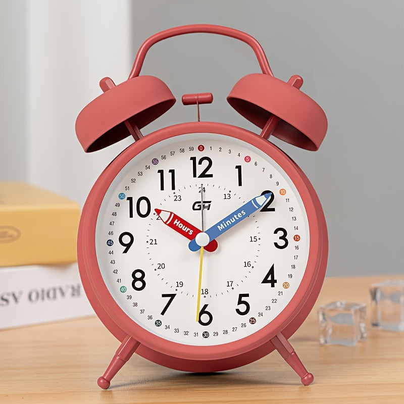 This bedroom alarm clock features a creative pointer design and a soft-glow night light. It serves equally well in an office setting with its silent operation, making it an ideal gift for back-to-school season or various festive celebrations.
