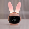 1pc Cute Rabbit-Shaped LED Alarm Clock with Night Light, USB Rechargeable Lithium Battery, Oval Arch Design, Pink & White, Perfect for Bedroom Decor, Bedroom Decor | Playful Design | Soft Glow Light, Rabbit Deco