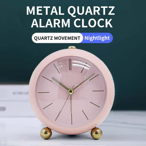 1pc of 5-Inch Multicolored Compact Alarm Clock, Round Clock with a Metallic Feel, Creative And Stylish, Portable Silent Bedside Clock, Suitable for Bedroom And Living Room Decoration, Perfect As a Gift for Christmas, Valentine'S Day, And New Year