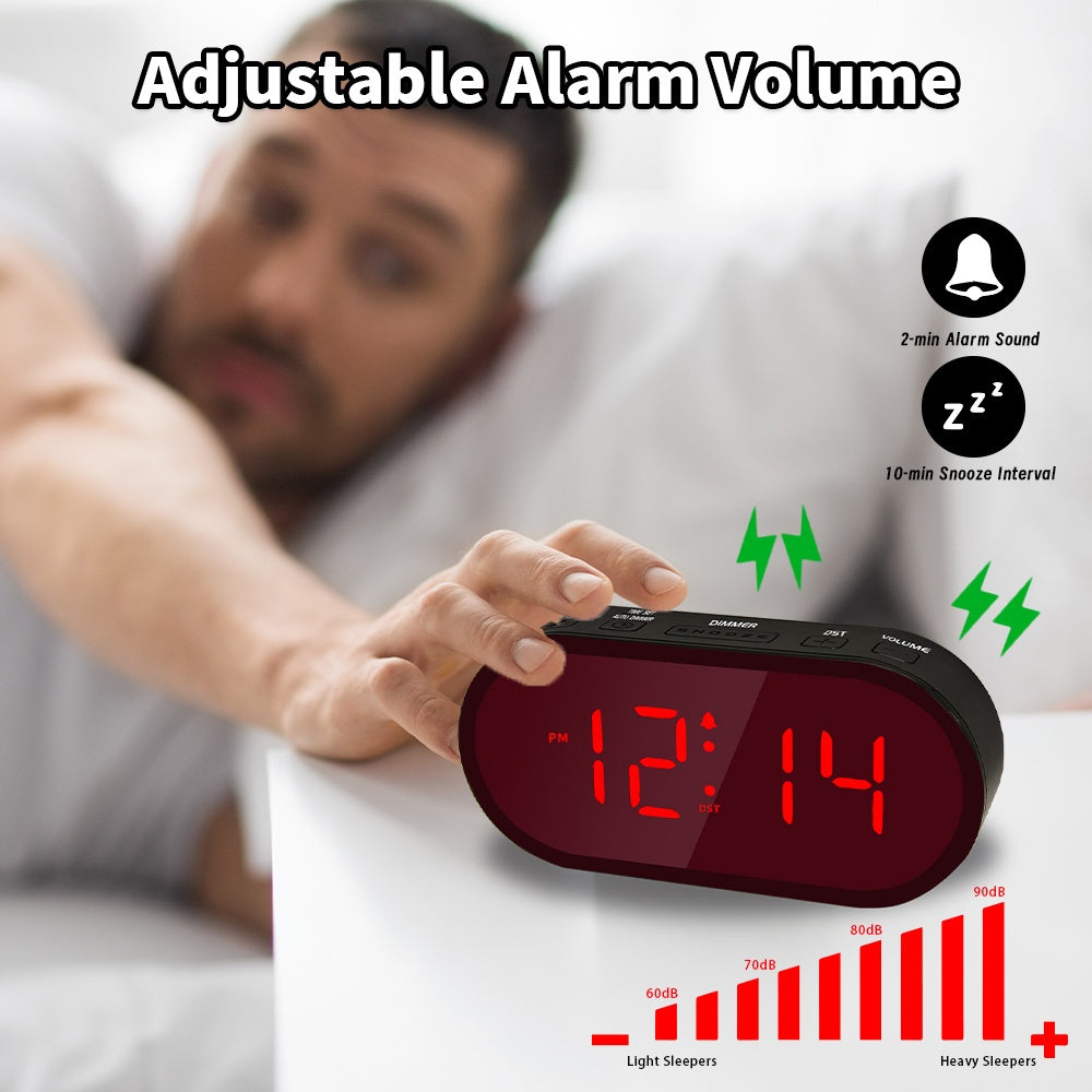 LED Digital Alarm Clock, Compact Wall Clock, Powered by Batteries, Features Adjustable Brightness with Three Levels, a Dim Night Mode, Automatic Dimming, Auto Daylight Saving Time Adjustment, Supports Both 12 And 24-Hour Formats, Cordless Design