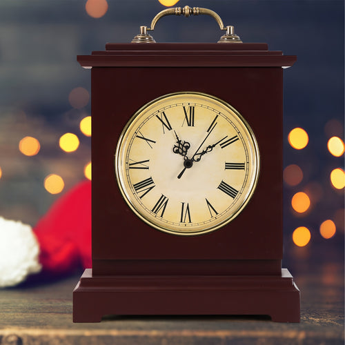 1pc Wooden Alarm Clock with Silent Sweep Movement & Retro Roman Numeral | Retro and Gorgeous Square Hidden Storage Table Clock with Arched Decoration - Hidden Money & Valuables Safe Box, Ideal for Living Room, Bedroom, Office