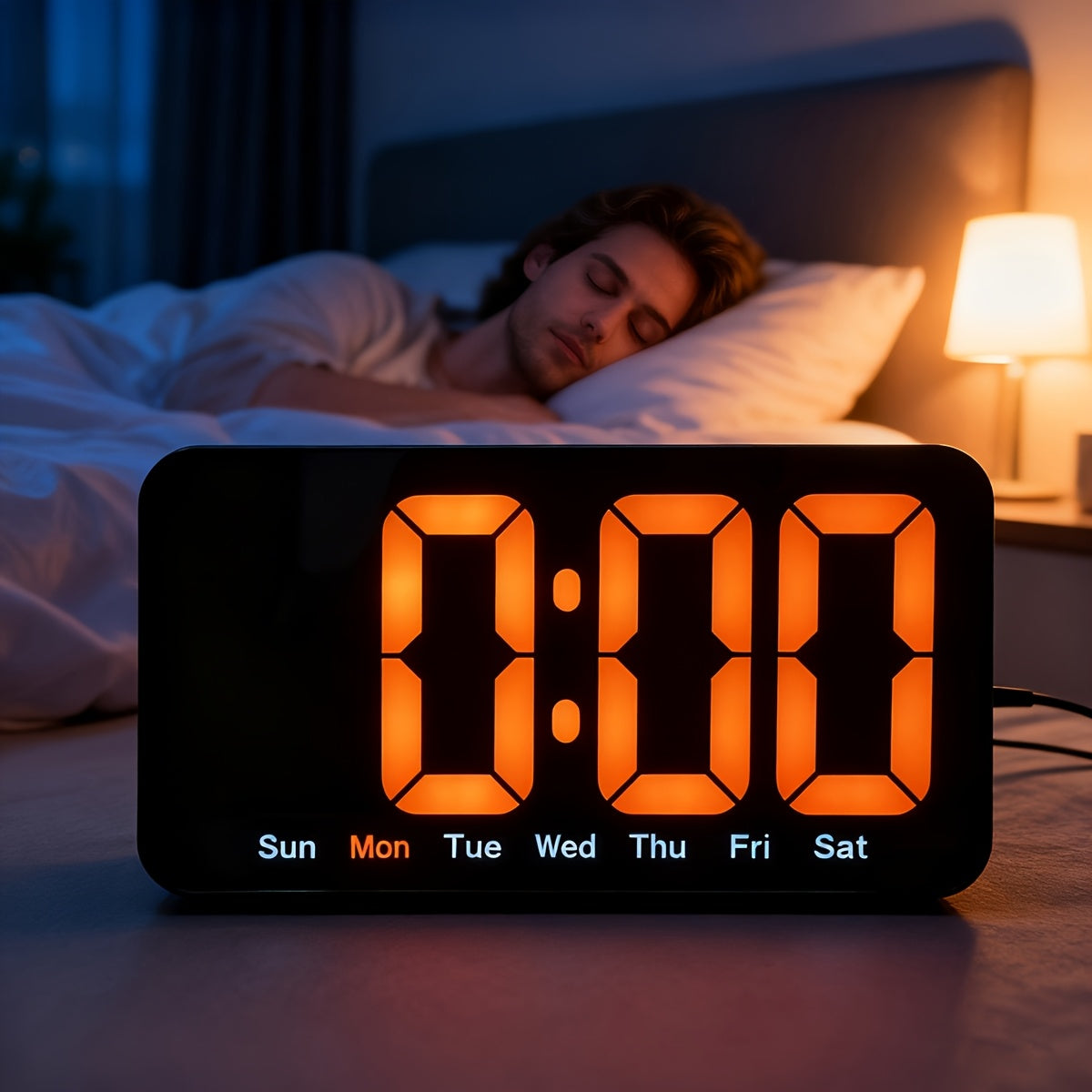 Intelligent Clock Simple Large-Screen LED Display Intelligent Clock, a Clock That Can Be Hung on the Wall or Placed Upright, a Living Room Clock with Temperature Display and Multifunctional Alarm Functions