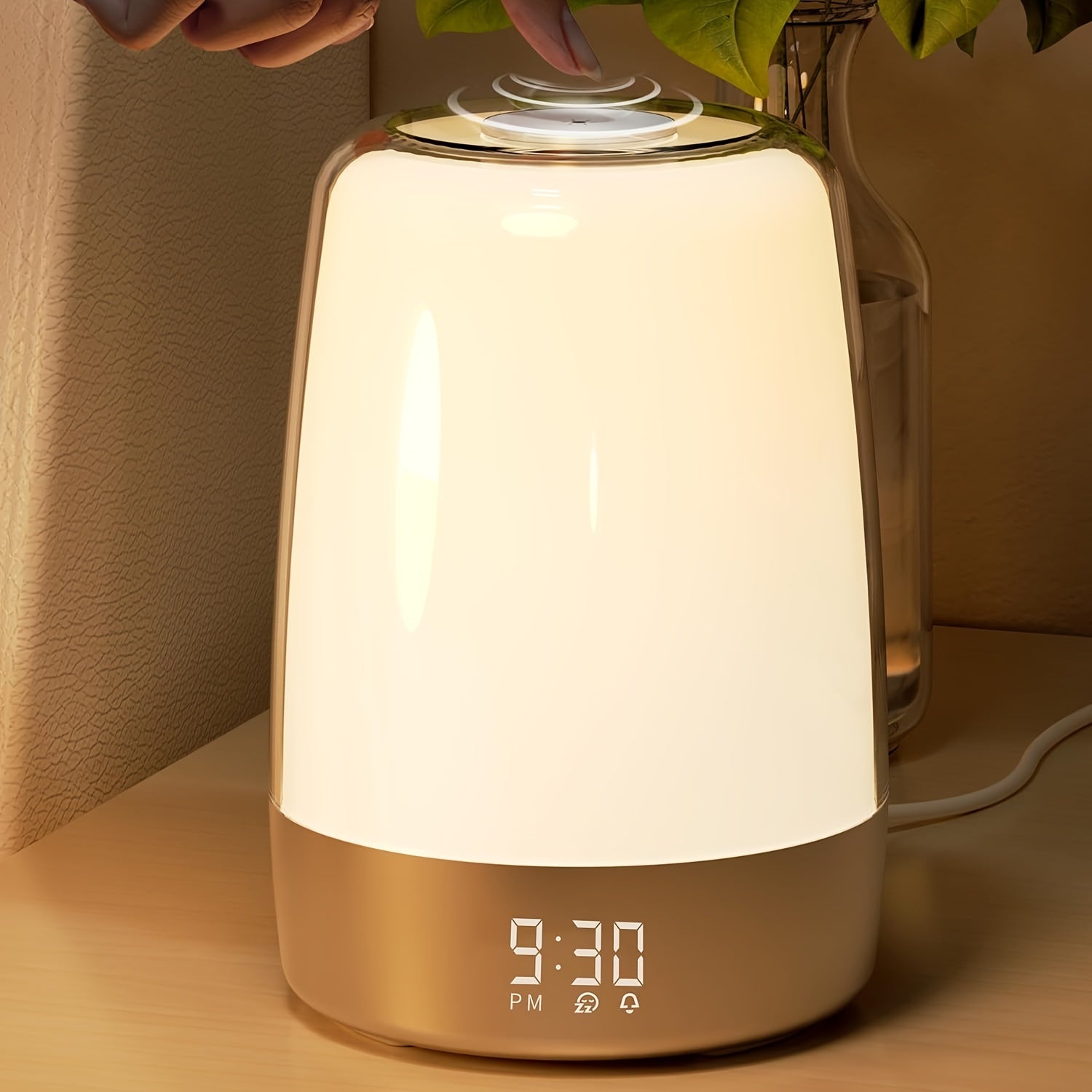 Sunrise Alarm Clock, Night Light Wake Up Light with Sunrise Simulation, Dimmable Touch Bedsides Lamp 6 RGB Colors 5 Nature Sounds for Bedrooms