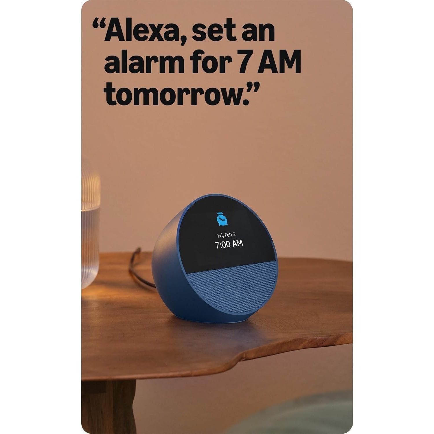 Amazon Echo Spot Touch Screen Smart Alarm Clock with Alexa For Nightstands, Dorms, Offices and Kitchens 2024 Release