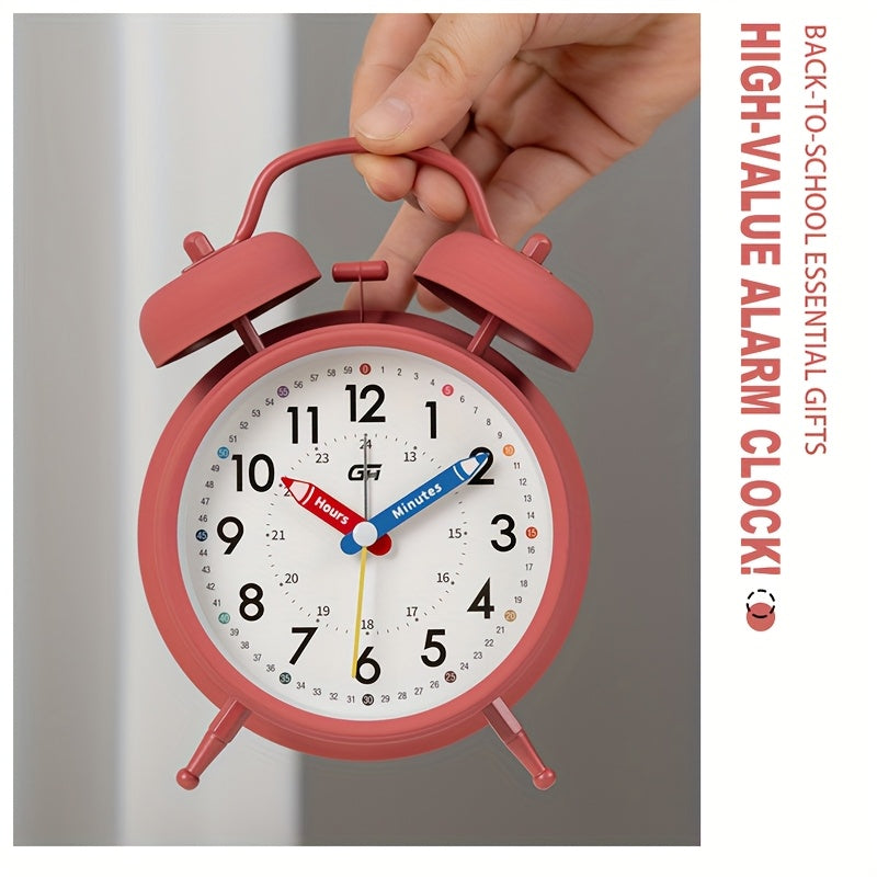 This bedroom alarm clock features a creative pointer design and a soft-glow night light. It serves equally well in an office setting with its silent operation, making it an ideal gift for back-to-school season or various festive celebrations.