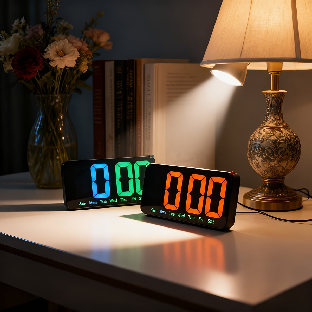 Intelligent Clock Simple Large-Screen LED Display Intelligent Clock, a Clock That Can Be Hung on the Wall or Placed Upright, a Living Room Clock with Temperature Display and Multifunctional Alarm Functions