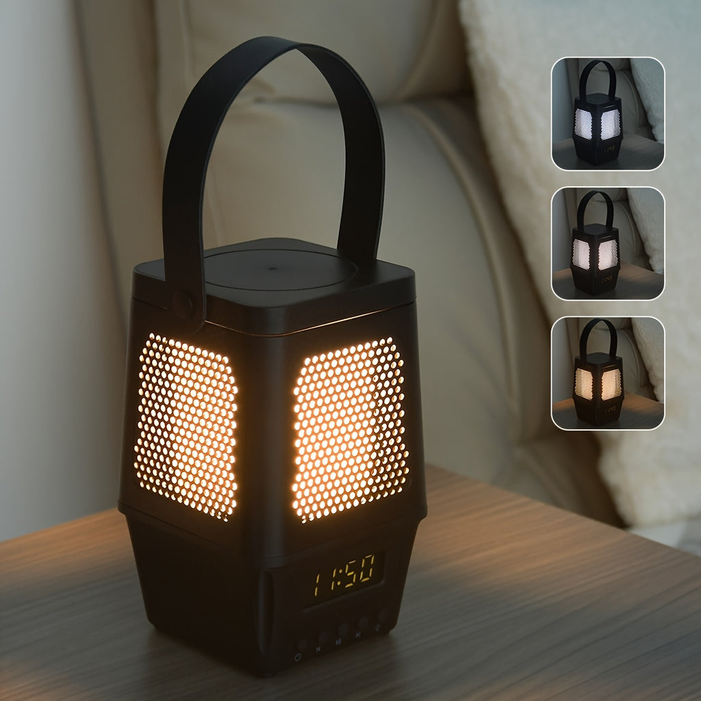 Three In One Multifunctional Night Light With Advanced Design, Desk Lamp With Three Color Temperatures And Seven Brightness Levels That Can Play Music, Clock\u002Falarm Clock, 3600mAh Lithium Battery Suitable For Desktop Lighting, New Year'S Gift