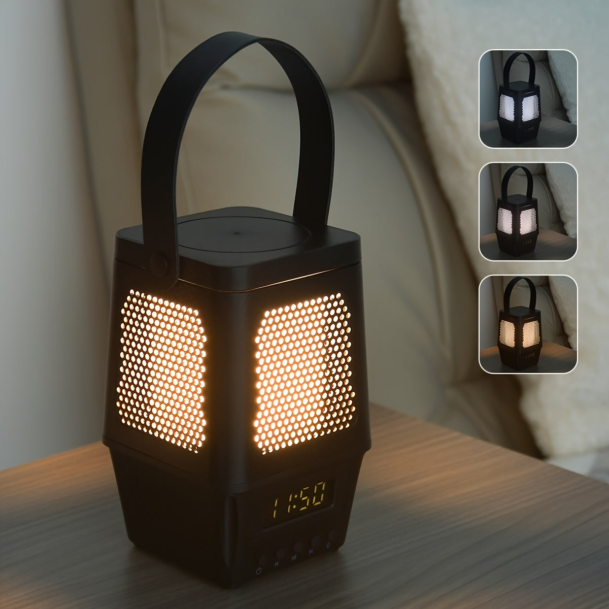 Three In One Multifunctional Night Light With Advanced Design, Desk Lamp With Three Color Temperatures And Seven Brightness Levels That Can Play Music, Clock\u002Falarm Clock, 3600mAh Lithium Battery Suitable For Desktop Lighting, New Year'S Gift