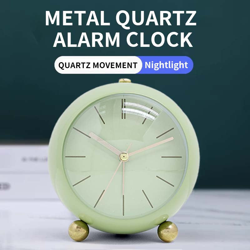 1pc of 5-Inch Multicolored Compact Alarm Clock, Round Clock with a Metallic Feel, Creative And Stylish, Portable Silent Bedside Clock, Suitable for Bedroom And Living Room Decoration, Perfect As a Gift for Christmas, Valentine'S Day, And New Year