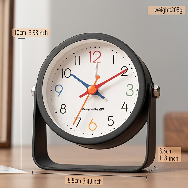 This Is Not Merely an Alarm Clock, But a Minimalist Decorative Piece That Effortlessly Complements Your Bedroom, Office Or Dormitory. Its Metal Casing Lends It a Stylish Appearance, Operates Silently, And Is Battery-Powered (Batteries Not Included)