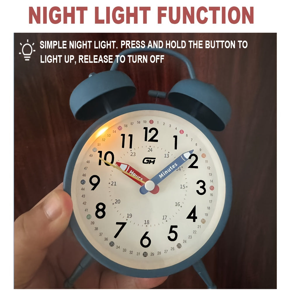 This bedroom alarm clock features a creative pointer design and a soft-glow night light. It serves equally well in an office setting with its silent operation, making it an ideal gift for back-to-school season or various festive celebrations.