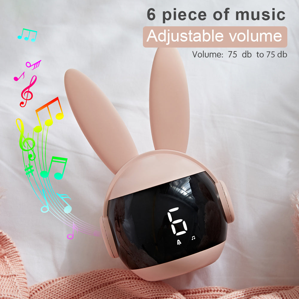1pc Cute Rabbit-Shaped LED Alarm Clock with Night Light, USB Rechargeable Lithium Battery, Oval Arch Design, Pink & White, Perfect for Bedroom Decor, Bedroom Decor | Playful Design | Soft Glow Light, Rabbit Deco