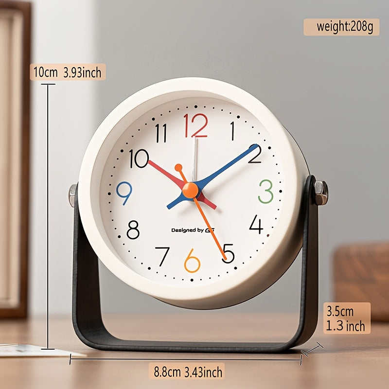 This Is Not Merely an Alarm Clock, But a Minimalist Decorative Piece That Effortlessly Complements Your Bedroom, Office Or Dormitory. Its Metal Casing Lends It a Stylish Appearance, Operates Silently, And Is Battery-Powered (Batteries Not Included)