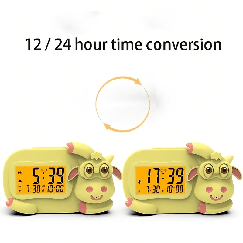 With sleep-aid function - a cute cow-shaped night light that gently wakes you up and helps you develop good sleep habits.