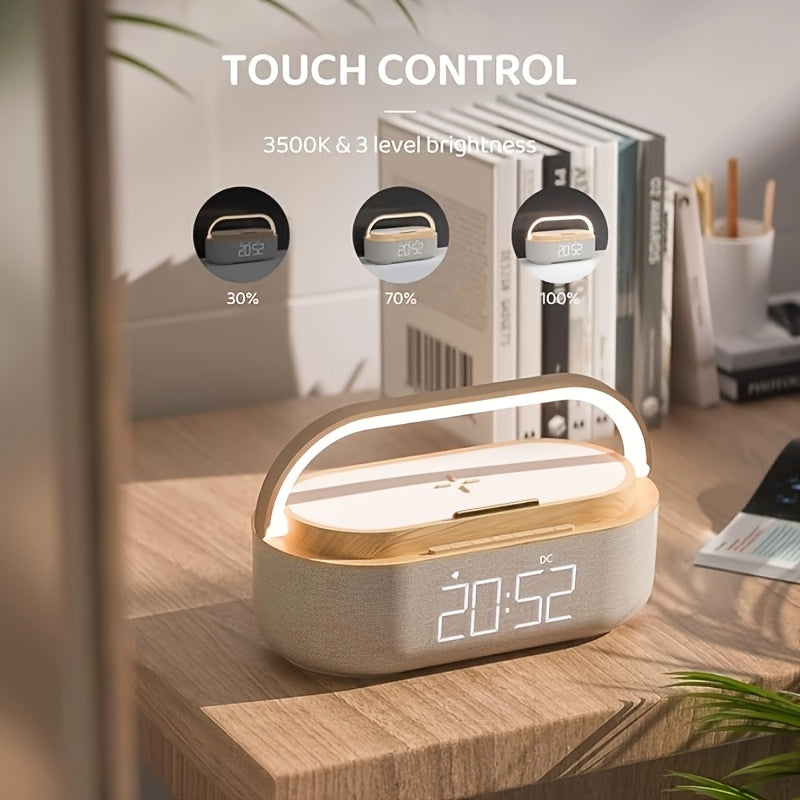 2024 Latest Wireless Charger, Gift Alarm Clock Radio with Built-in Speakers, FM Radio & LED Night Light – Digital Bedside Alarm Clock for Bedroom Decor, Home Audio Device, Sleek Bedside Lamp, Sturdy Design, Smart Home Device, Gadget Enthusiasts