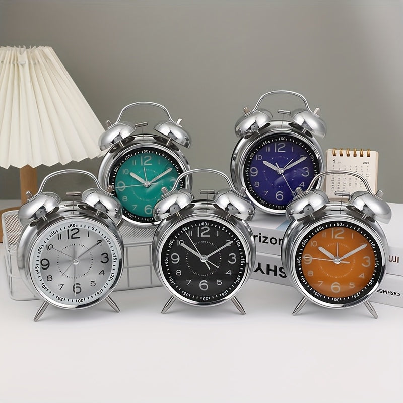 A Quiet Ticking Alarm Clock Featuring Dual Ear Ringing, Glowing Hands, a Dial with Measurements, And Powered by Batteries (Not Included). It'S a Must-Have for Schools And Homes, Serving As a Silent Alarm Clock