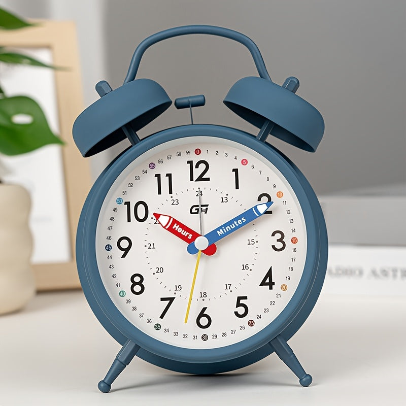This bedroom alarm clock features a creative pointer design and a soft-glow night light. It serves equally well in an office setting with its silent operation, making it an ideal gift for back-to-school season or various festive celebrations.