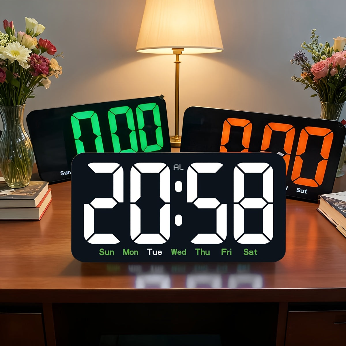 Intelligent Clock Simple Large-Screen LED Display Intelligent Clock, a Clock That Can Be Hung on the Wall or Placed Upright, a Living Room Clock with Temperature Display and Multifunctional Alarm Functions