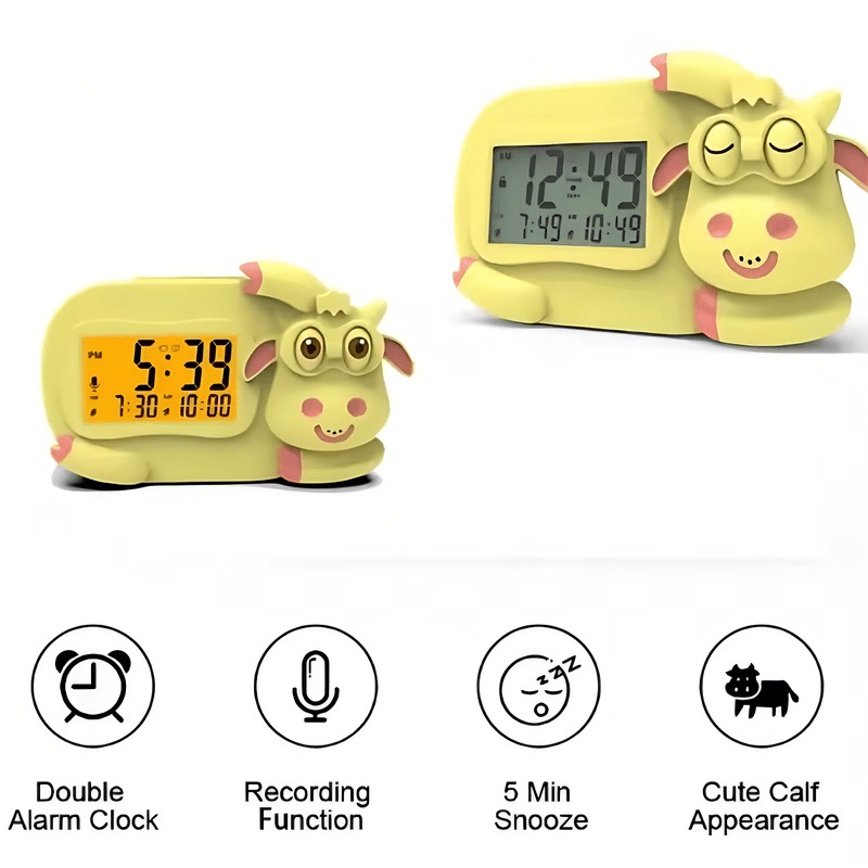 With sleep-aid function - a cute cow-shaped night light that gently wakes you up and helps you develop good sleep habits.