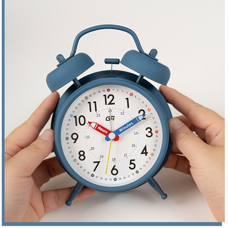 This bedroom alarm clock features a creative pointer design and a soft-glow night light. It serves equally well in an office setting with its silent operation, making it an ideal gift for back-to-school season or various festive celebrations.
