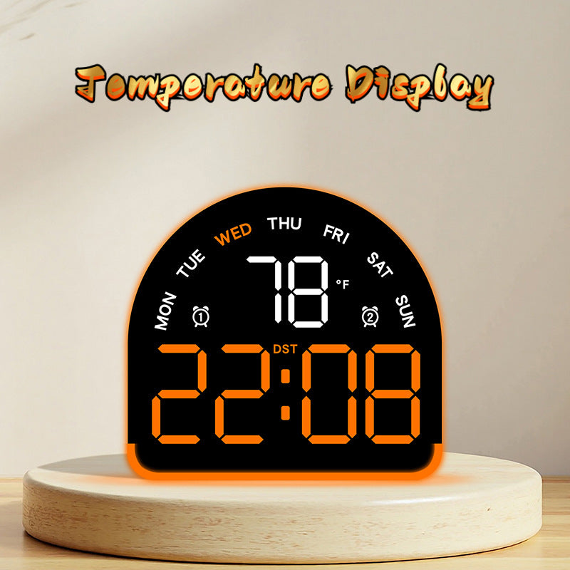 2025 New LED Atmosphere Light Electronic Clock | Multifunctional Alarm Clock with Home Decor Table Clock, Temperature Display, Multiple Alarm Groups, Large Display, Powered