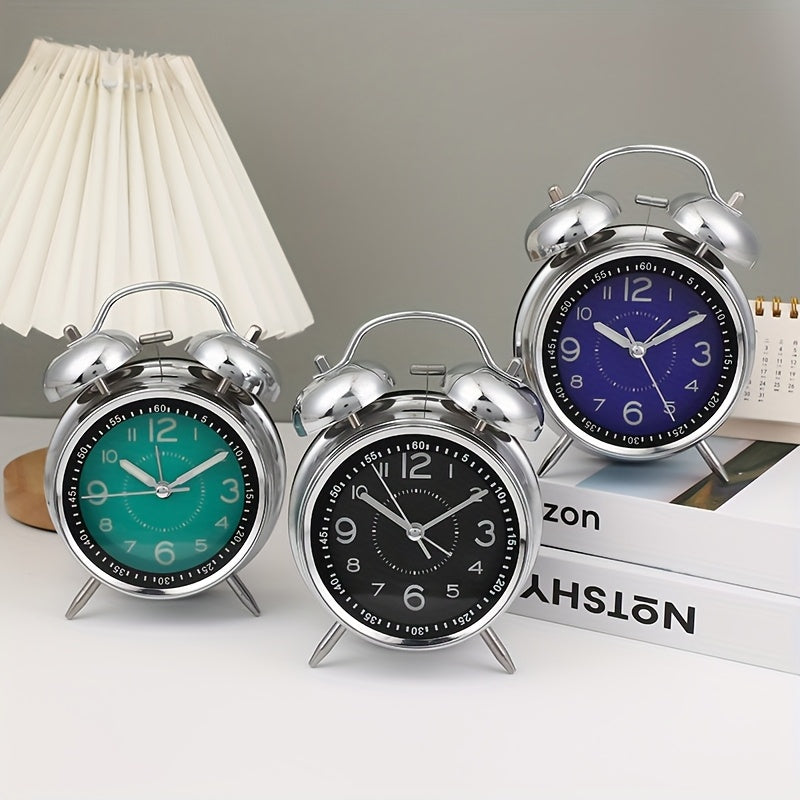 A Quiet Ticking Alarm Clock Featuring Dual Ear Ringing, Glowing Hands, a Dial with Measurements, And Powered by Batteries (Not Included). It'S a Must-Have for Schools And Homes, Serving As a Silent Alarm Clock