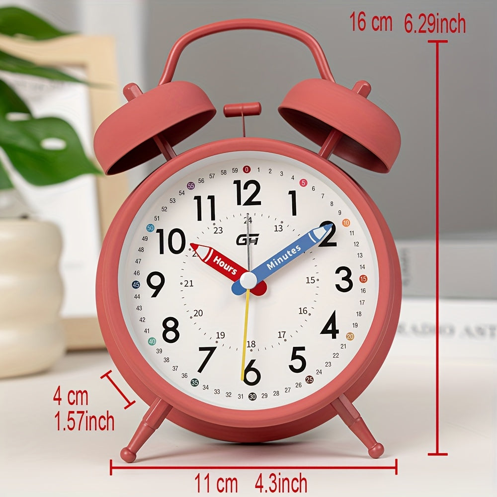 This bedroom alarm clock features a creative pointer design and a soft-glow night light. It serves equally well in an office setting with its silent operation, making it an ideal gift for back-to-school season or various festive celebrations.