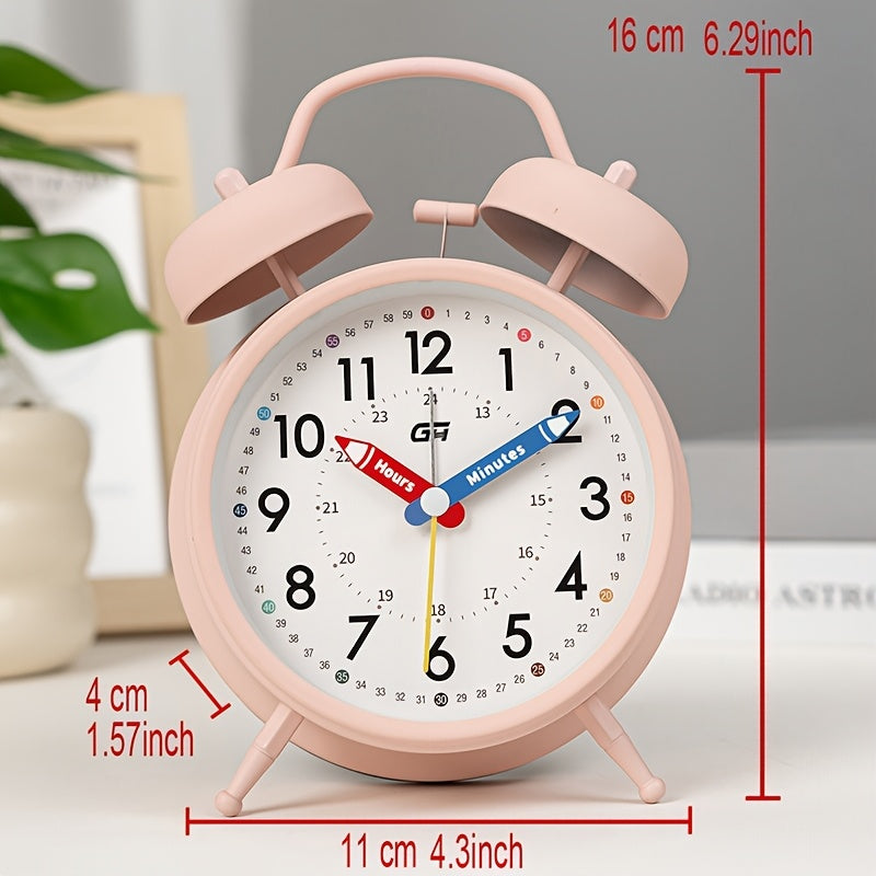 This bedroom alarm clock features a creative pointer design and a soft-glow night light. It serves equally well in an office setting with its silent operation, making it an ideal gift for back-to-school season or various festive celebrations.