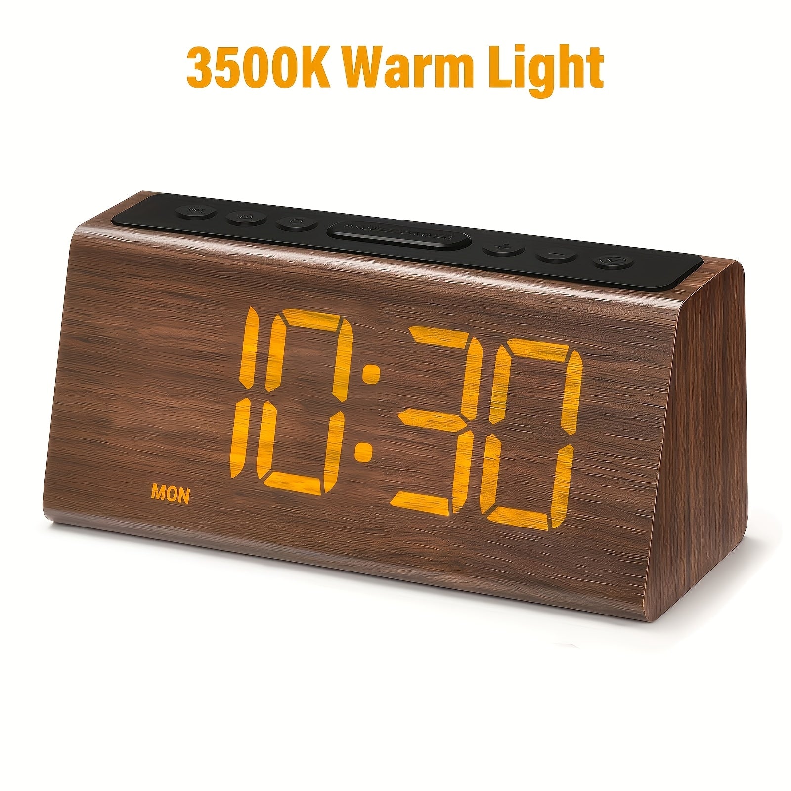 Bedroom Digital Alarm Clock - Electric LED Table Clock with Large Numbers, USB Plug-in, Loud Alarm, Simple Basic Digital Clock, Adjustable Volume, Dimmable, Suitable for Home and Office