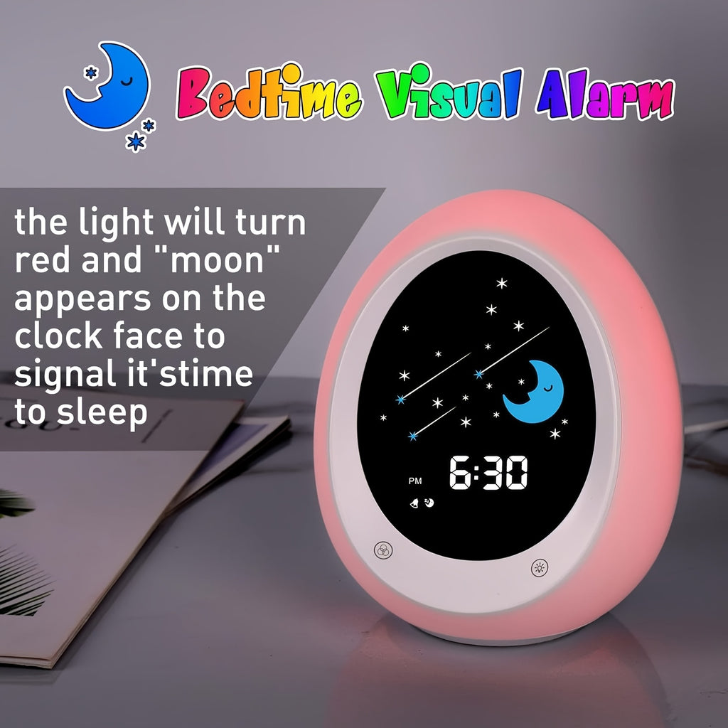 Alarm Clock, Sleep Training Clock With Sun & | Sound Machine, Night Light, Ok To Wake Alarm Clock, Digital Display, Powered, Luminous Features