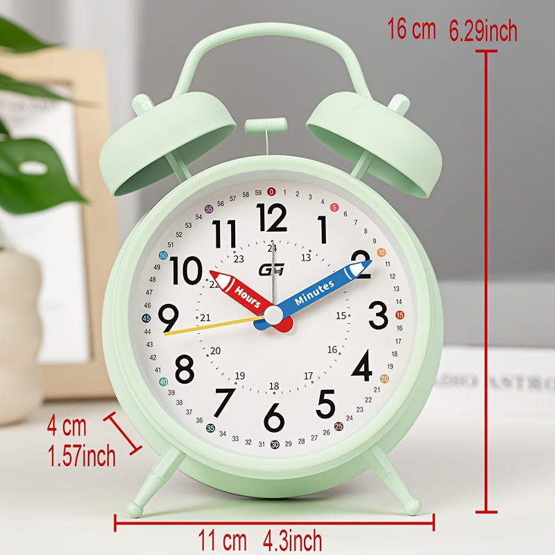 This bedroom alarm clock features a creative pointer design and a soft-glow night light. It serves equally well in an office setting with its silent operation, making it an ideal gift for back-to-school season or various festive celebrations.