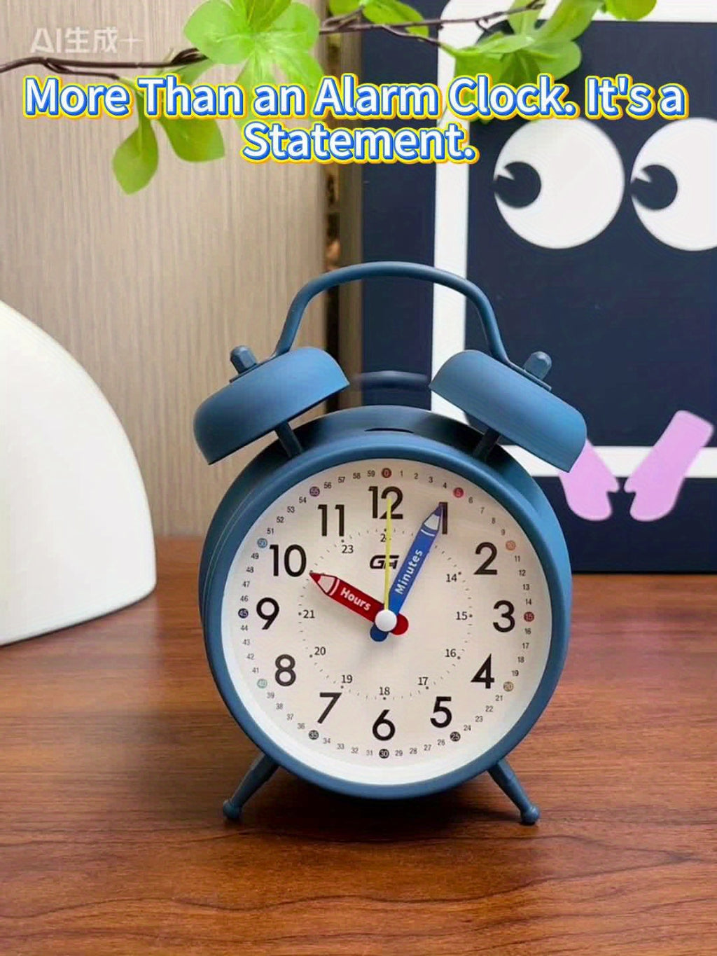 This bedroom alarm clock features a creative pointer design and a soft-glow night light. It serves equally well in an office setting with its silent operation, making it an ideal gift for back-to-school season or various festive celebrations.