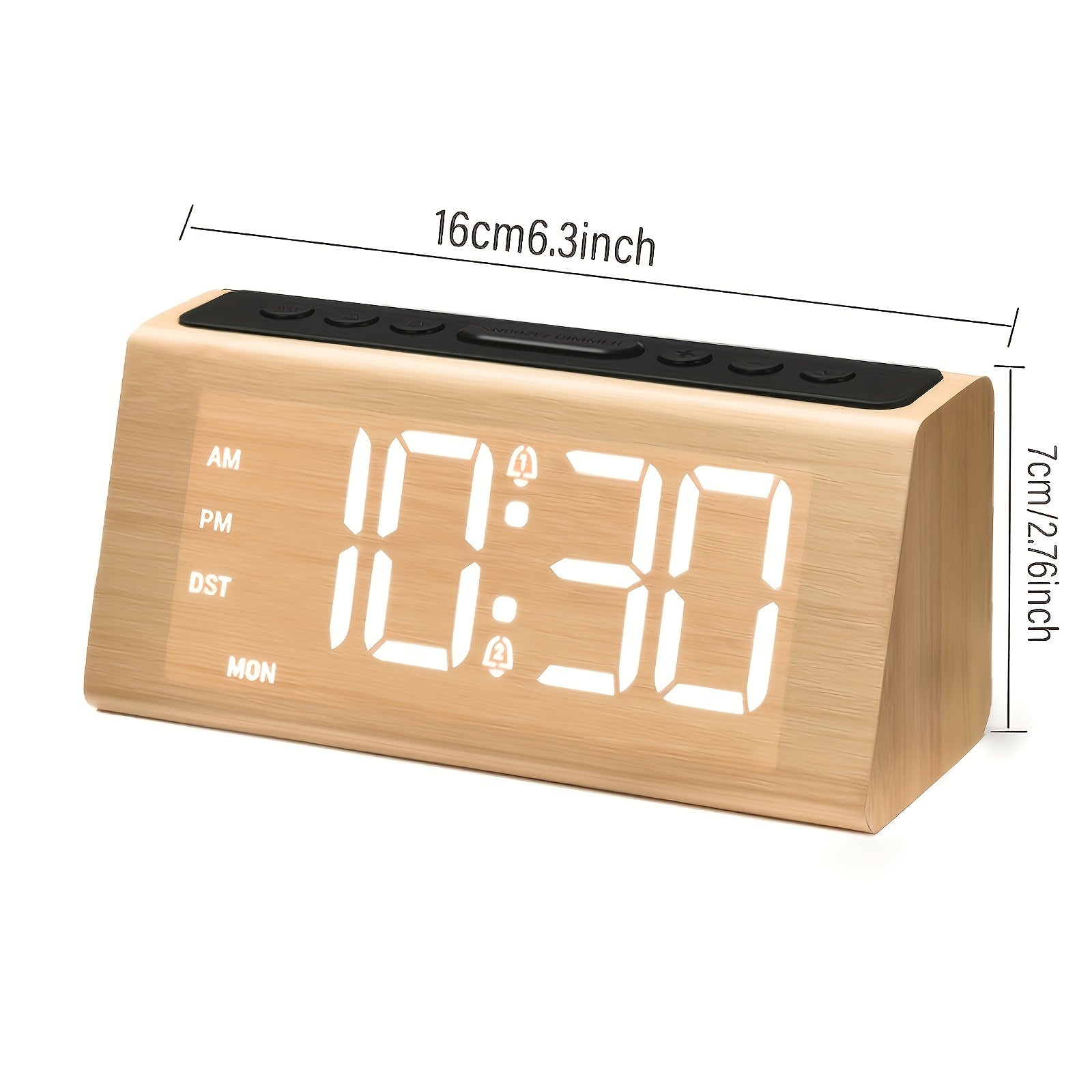 Bedroom Digital Alarm Clock - Electric LED Table Clock with Large Numbers, USB Plug-in, Loud Alarm, Simple Basic Digital Clock, Adjustable Volume, Dimmable, Suitable for Home and Office