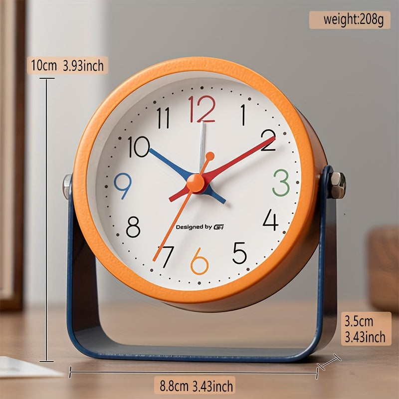 This Is Not Merely an Alarm Clock, But a Minimalist Decorative Piece That Effortlessly Complements Your Bedroom, Office Or Dormitory. Its Metal Casing Lends It a Stylish Appearance, Operates Silently, And Is Battery-Powered (Batteries Not Included)