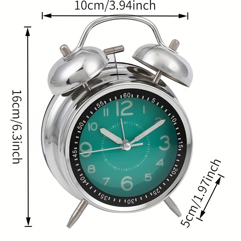 A Quiet Ticking Alarm Clock Featuring Dual Ear Ringing, Glowing Hands, a Dial with Measurements, And Powered by Batteries (Not Included). It'S a Must-Have for Schools And Homes, Serving As a Silent Alarm Clock
