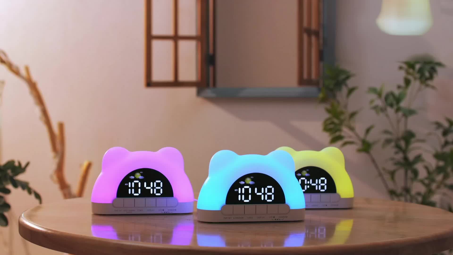 Alarm Clock with Night Light, Children's Alarm Clock, Wake-up Children's Color Changing Alarm Clock, 11 Color Night Light Cat Clock, 10 Soothing Music, Children's Lock, Dual Alarm Clock, Sleep Training, Perfect Birthday Or New Year Gift