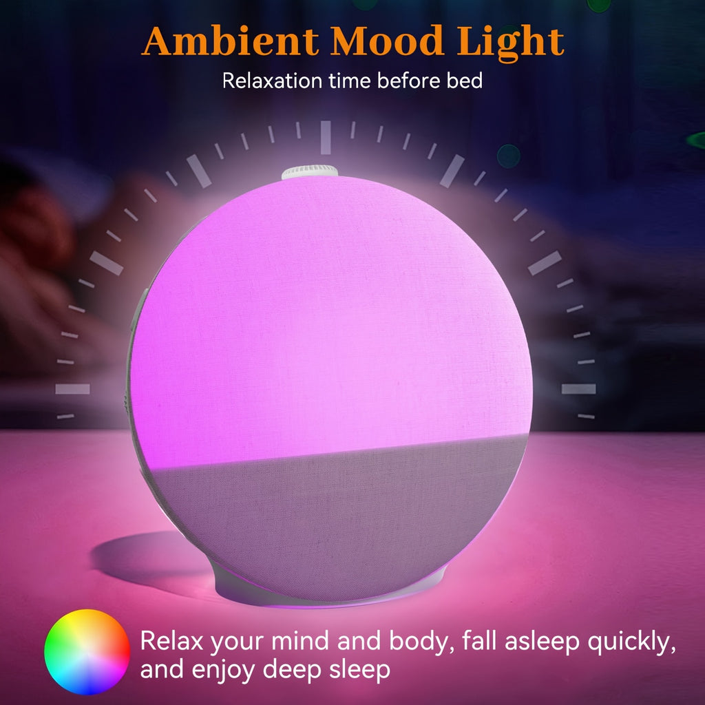 Sunrise Alarm Clock, Sound Machine for Sleep, Snooze, Timer, Dimmable Night Light, 30 Soothing Sounds, White Noise Machine, Wake Up Light for Bedrooms, Adults, Heavy Sleepers, Gift for Women Men