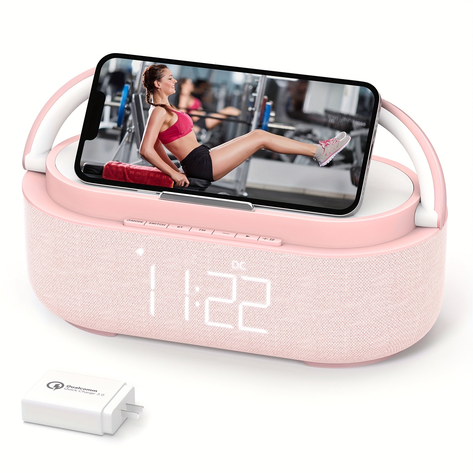 2024 Latest Wireless Charger, Gift Alarm Clock Radio with Built-in Speakers, FM Radio & LED Night Light – Digital Bedside Alarm Clock for Bedroom Decor, Home Audio Device, Sleek Bedside Lamp, Sturdy Design, Smart Home Device, Gadget Enthusiasts