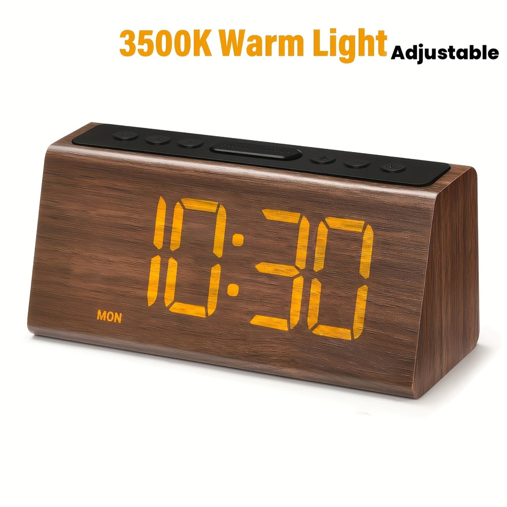 Bedroom Digital Alarm Clock - Electric LED Table Clock with Large Numbers, USB Plug-in, Loud Alarm, Simple Basic Digital Clock, Adjustable Volume, Dimmable, Suitable for Home and Office
